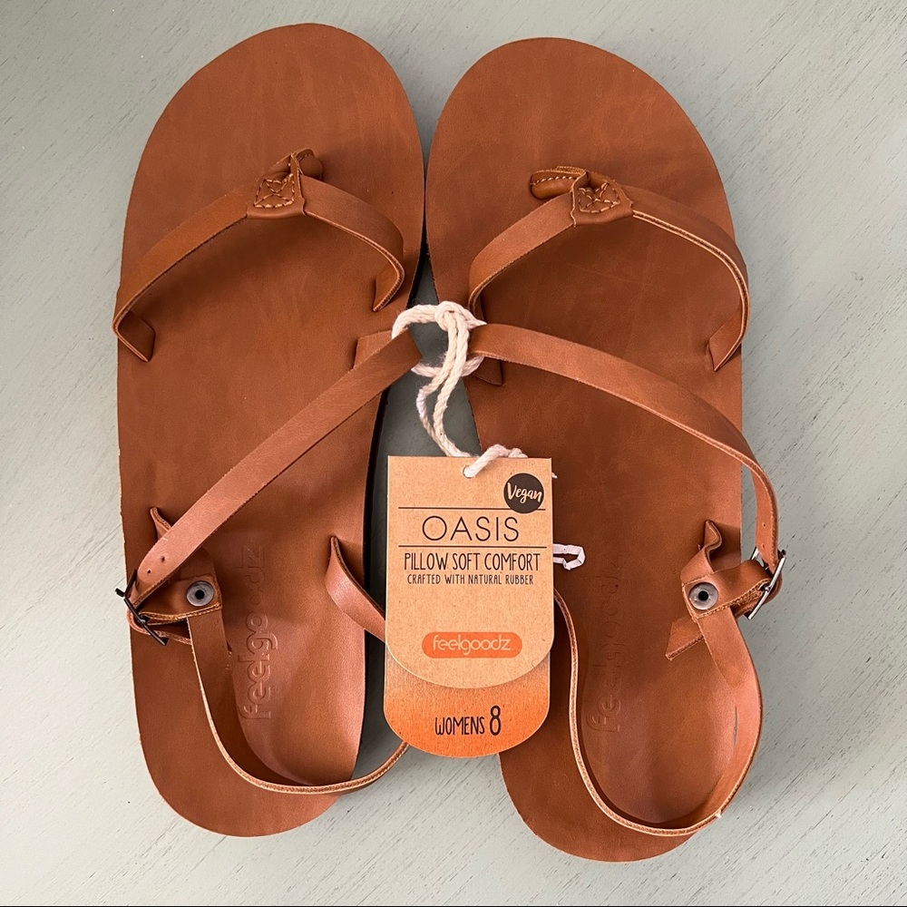 FeelGoodz Vegan Leather Strap Sandals Flip Flops